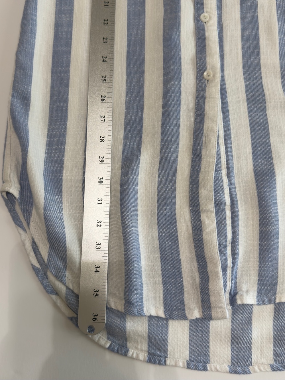 Hope & Harlow Blue White Striped Sleeveless Midi Shirt Dress - Picture 8 of 10